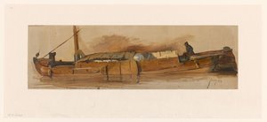 Lange schuit met schipper