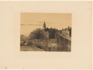 Stadsgezicht met gracht