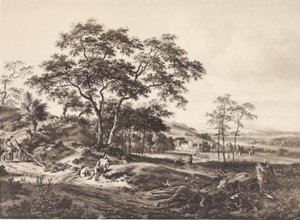 Landschap met een rustende jager door Jan Wijnants