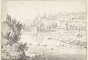 Landschap met de Rhône-vallei, nabij Vienne door Jan Worst