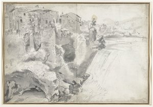 Gezicht op de Grote Waterval bij Tivoli