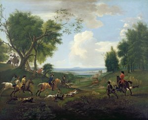 Jachtscène door Jan Wyck