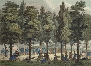 De Marseillais op de Champs-Elysees, 30 juni 1792, gegraveerd door Reinier Vinkeles en Daniel Vrydag door Jan after Bulthuis