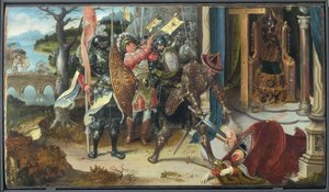 De keizer Heraclius onthoofdt de koning van de Perzen Chosroes