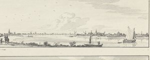 Gezicht over de Lek op de dorpen Lopik, Jaarsveld, Tienhoven, Ameide en het Huis Herlaer door Jan de Beijer