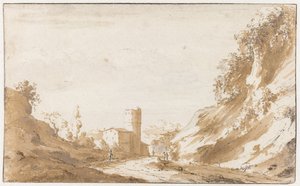 Weg door heuvelachtig landschap buiten Brussel