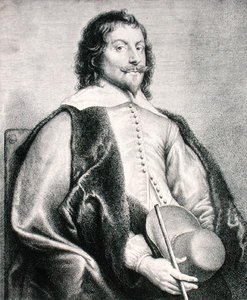 Nicolas Lanier (b.1588) gegraveerd door Lucas Vostermans door Jan the Elder (after) Lievens