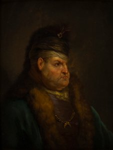 Portret van een man met een tulband door Jan the Elder (circle of) Lievens