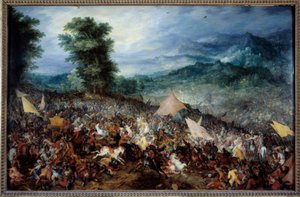 De Slag bij Arbels (of Issos) door Jan the Elder Brueghel