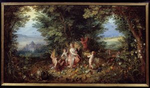 De vier elementen: De Aarde. Allegorie. door Jan the Elder Brueghel