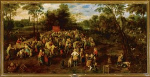Bruiloftsbanket ... (schilderij op doek) door Jan the Elder Brueghel