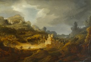 Fantastisch Landschap, circa 1643-1645 door Jan the Elder Lievens