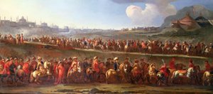Een Turkse Karavaan buiten Constantinopel door Jan van (attr. to) Huchtenburgh