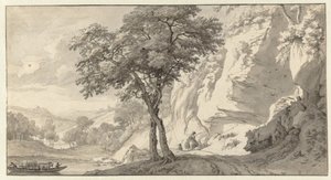 Berglandschap met een veerboot