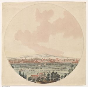Gezicht op de stad Rome en het omliggende landschap door Jan van Call (I) (possibly)