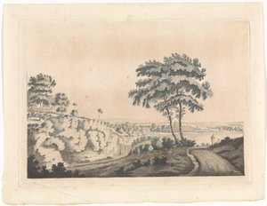 Landschap met een burcht op een heuvel door Jan van Call (I) (possibly)