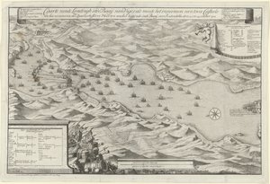 Zeeslag in de baai bij Vigo en de verovering van de Spaanse zilvervloot, 1702 door Jan van Call (I)