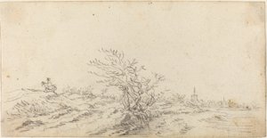 Ruiter tussen de duinen