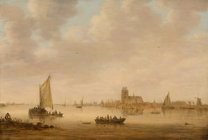 Uitzicht op Dordrecht vanaf de Dordtse Kil, 1644