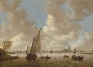 Uitzicht op Dordrecht vanuit het noorden door Jan van Goyen