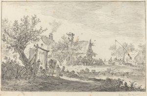 Herberg langs de weg door Jan van Goyen
