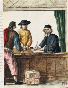 Voorname koopman, illustratie uit Geïllustreerd boek van Venetiaanse kostuums, door Jan Grevenbroeck door Jan van Grevenbroeck