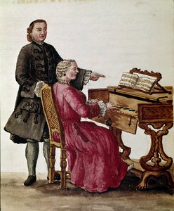De zanger (De operazanger die piano speelt) door Jan van Grevenbroeck