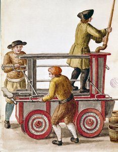 Gebruik van een waterpomp of hydraulische pomp door Jan van Grevenbroeck