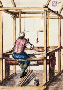 Wever, illustratie door Jan van Grevenbroeck (1731-1807) uit Het kleed van de Venetianen manuscript, Italië door Jan van Grevenbroeck