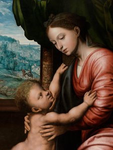 Maagd met Kind (detail) door Jan van Hemessen