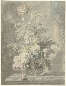 Vaas met bloemen door Jan van Huysum (possibly)