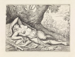 Slapende Diana in landschap