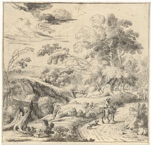 Landschap met een ezelrijder