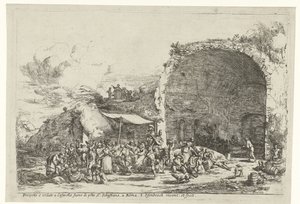 Festiviteiten bij de ruïnes van de grot van de nimf Egeria