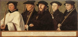 Vijf Leden van de Utrechtse Broederschap van Jeruzalem Pelgrims, ca. 1541 door Jan van Scorel