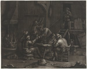 Herberg met drinkende mannen door Jan van Somer