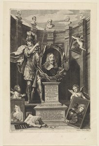 Portret van aartshertog Leopold Willem van Oostenrijk als kunstverzamelaar door Jan van Troyen