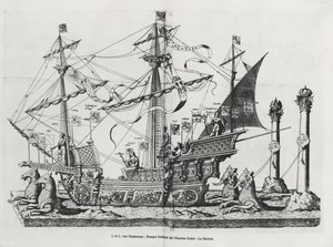 Triomfvaartuig bij de begrafenisstoet van keizer Karel V, 1559