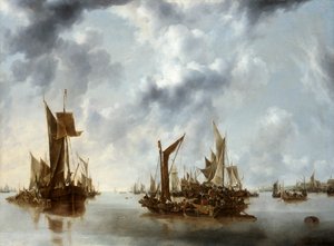 Een kalmte, 1654 door Jan van de Cappelle