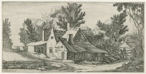 Landschap met boerderijen door Jan van de Velde (II) (manner of)