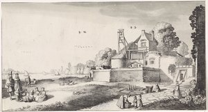 Bleekveld voor een fort door Jan van de Velde (II)