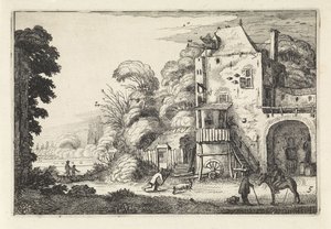 Herberg in een landschap door Jan van de Velde (II)