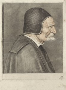 Buste van een oude man, naar rechts door Jan van de Velde (IV)
