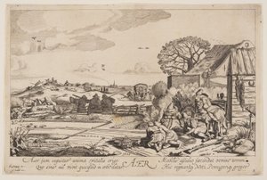 Lucht (met uitzicht op Haarlem), uit De vier elementen door Jan van de Velde II