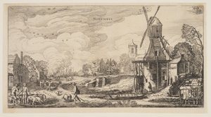 November, uit De twaalf maanden van het jaar door Jan van de Velde II
