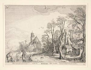 Winter, uit een serie van de vier seizoenen door Jan van de Velde II