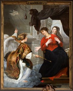 Parochiekerk (Parochiekerk Onze-Lieve-Vrouw). Interieur. Schilderij. door Jan van den Hoecke