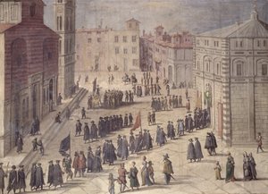 Festival van eerbetoon op het Piazza del Duomo, Florence, 1555