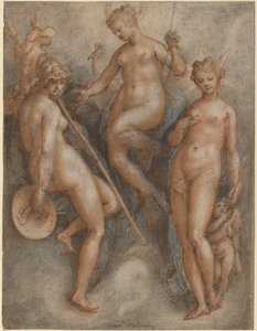 Drie godinnen: Minerva, Juno en Venus door Jan van der Straet
