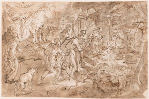 Aanbidding van de herders door Jan van der Straet, called Stradanus